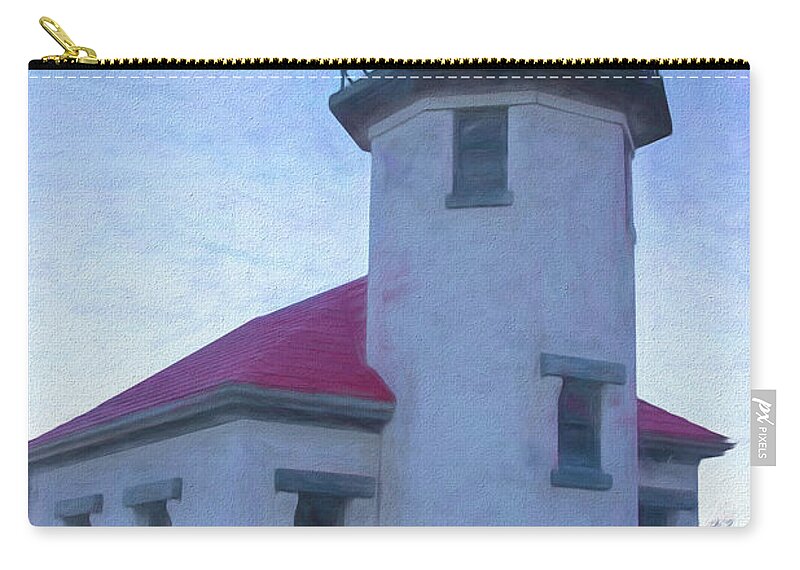 Point Robinson Zip Pouch featuring the photograph Point Robinson Lighthouse #1 by Cathy Anderson