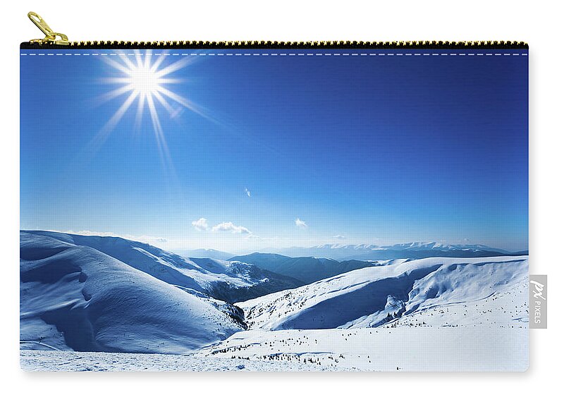 Cool Attitude Zip Pouch featuring the photograph Polar Sunshine #1 by Yourapechkin