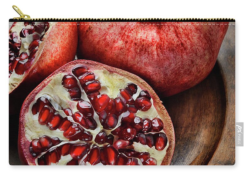 Pomegranate Zip Pouch featuring the photograph Pomegranate #1 by Jelena Jovanovic