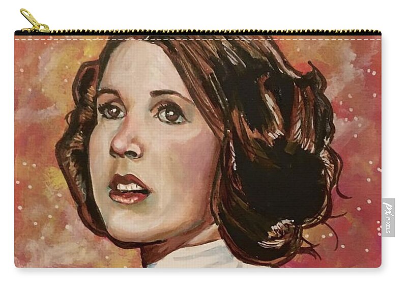Star Wars Zip Pouch featuring the painting Princess Leia #1 by Joel Tesch