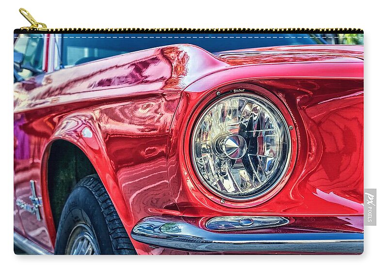 Photo Zip Pouch featuring the photograph Red vintage car #1 by Top Wallpapers