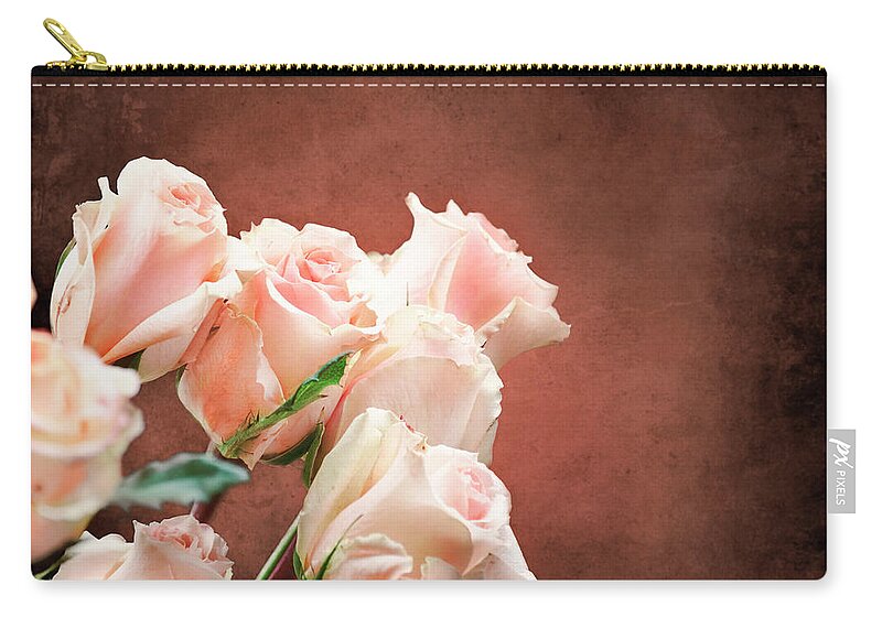 Flower Zip Pouch featuring the photograph Roses Bouquet #1 by Jelena Jovanovic