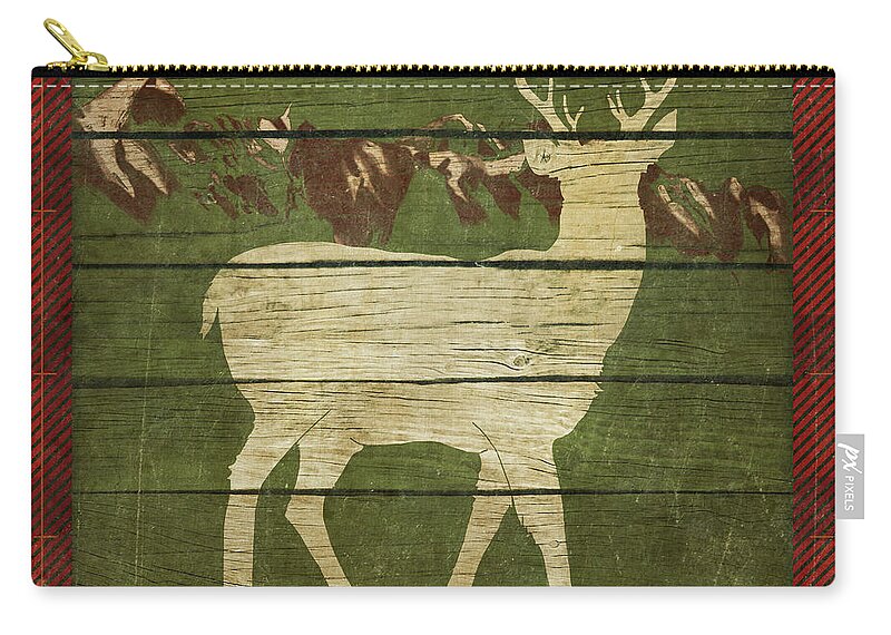 Rustic Carry-all Pouch featuring the painting Rustic Nature On Plaid II by Andi Metz