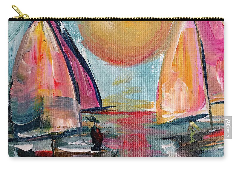 Harbor Carry-all Pouch featuring the painting Sail away with me by Roxy Rich