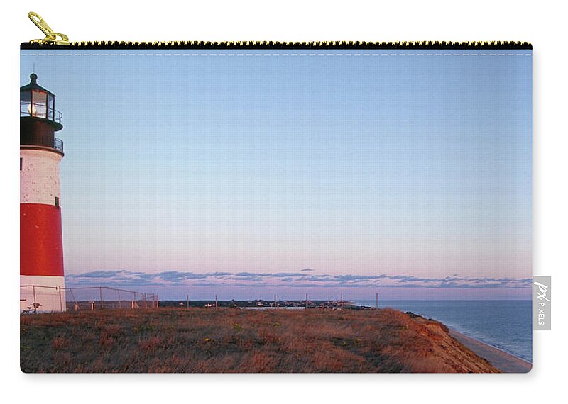 Scenics Zip Pouch featuring the photograph Sankaty Head Lighthouse #1 by Wbritten