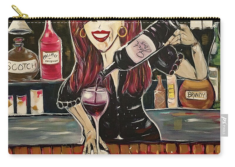 Bartender Carry-all Pouch featuring the painting Sassy Notes featuring Dana Doom by Roxy Rich