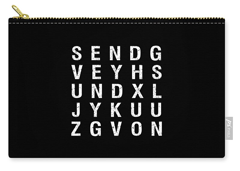 Cool Zip Pouch featuring the digital art Send Nudes Word Search #1 by Flippin Sweet Gear