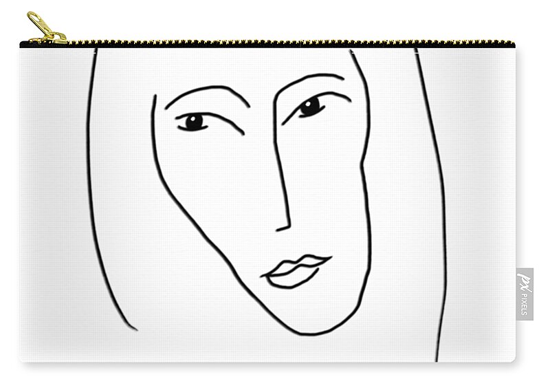 Apple Pencil Drawing Zip Pouch featuring the drawing Serious #1 by Bill Owen