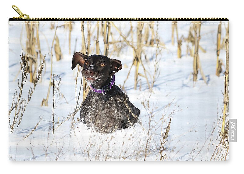 Goofy Zip Pouch featuring the photograph Silly Face Macie #1 by Brook Burling