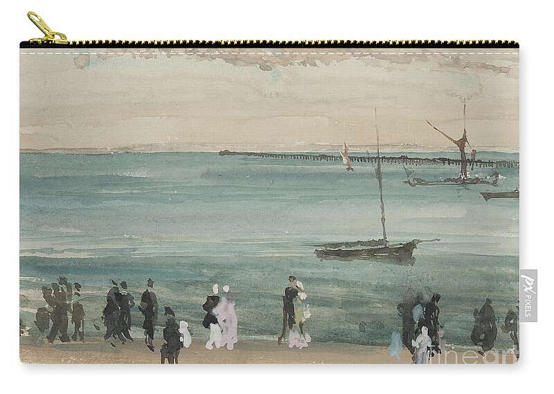 Beach Zip Pouch featuring the painting Southend Pier by James McNeill Whistler