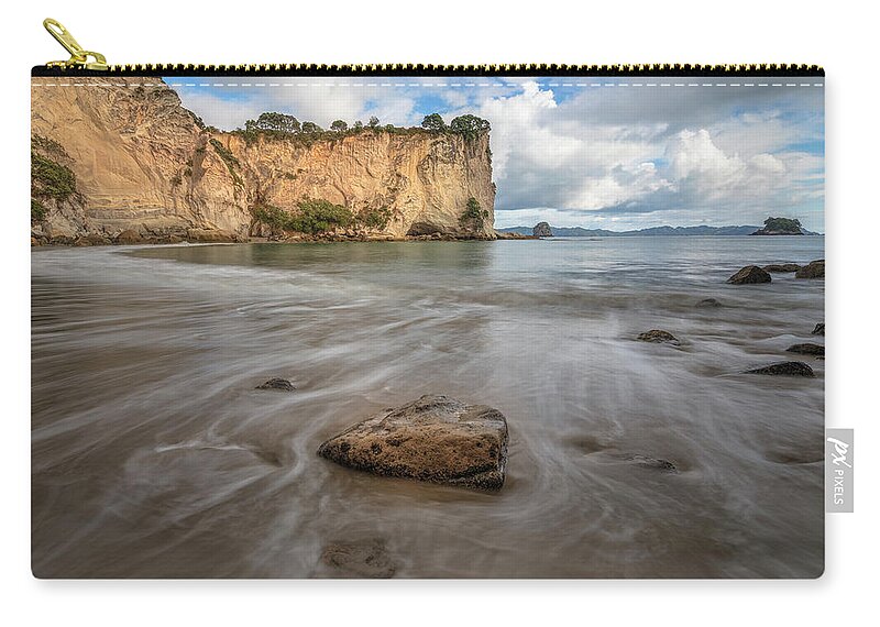 Cathedral Cove Zip Pouch featuring the photograph Stingray Bay - New Zealand #1 by Joana Kruse