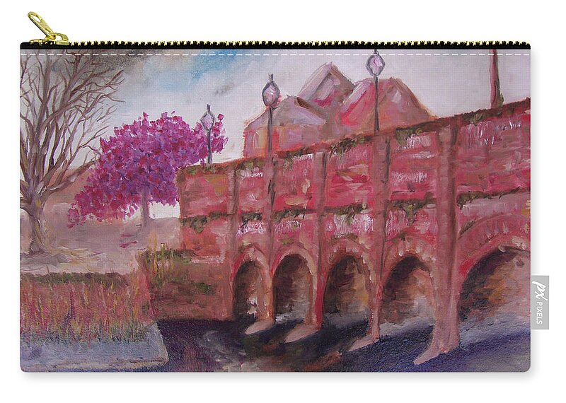 Stratford Upon Avon Zip Pouch featuring the painting Stratford upon Avon by Roxy Rich