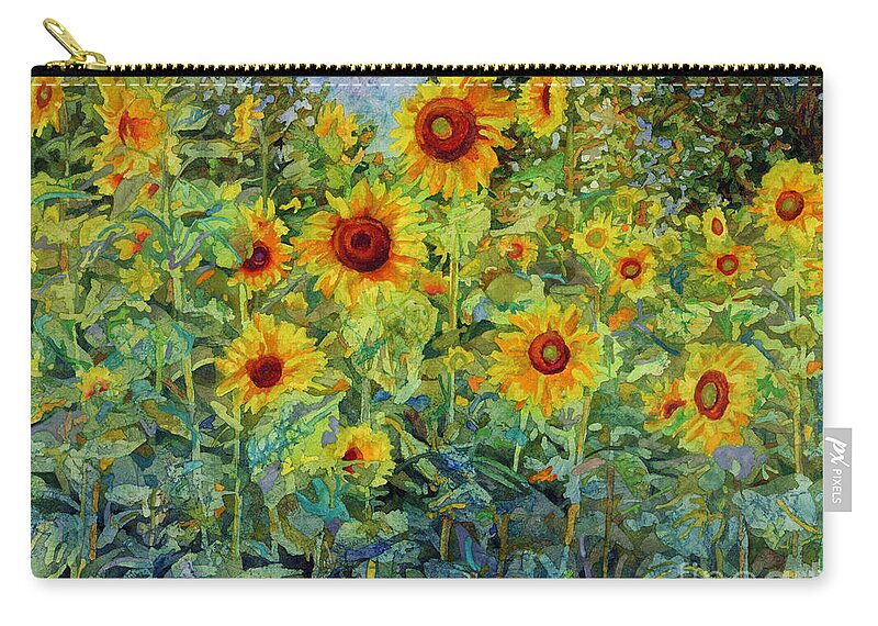 Sunflower Zip Pouch featuring the painting Sunny Meadow by Hailey E Herrera