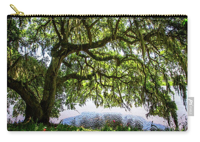 Color Zip Pouch featuring the photograph The Ashley River Bank -2 #1 by Alan Hausenflock