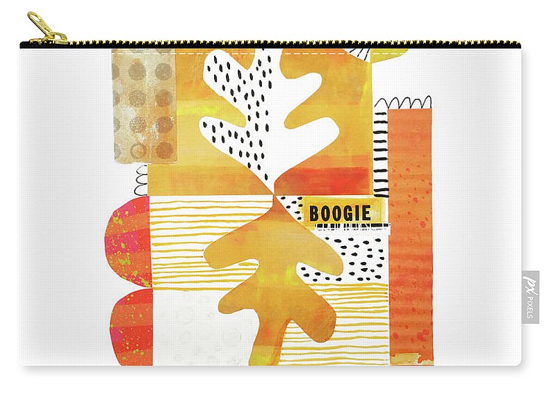 Collage Zip Pouch featuring the mixed media The Blissful Dream of Boogie G #1 by Lucie Duclos