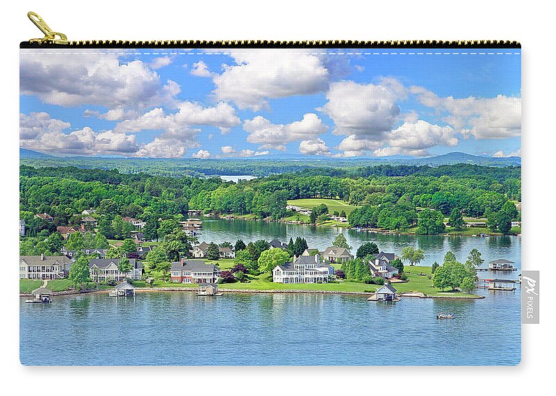 Smith Mountain Lake Zip Pouch featuring the photograph The Boardwalk, Smith Mountain Lake, Va. #1 by The James Roney Collection