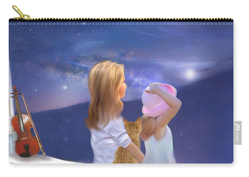 Cats Zip Pouch featuring the painting The Cat the Fiddle and Me by Colleen Taylor
