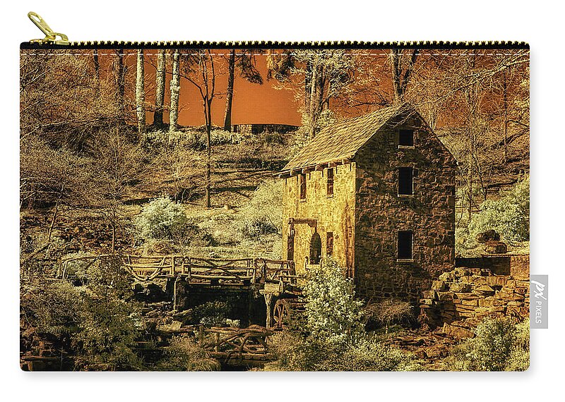 Old Mill Zip Pouch featuring the photograph The Old Mill #1 by Michael McKenney