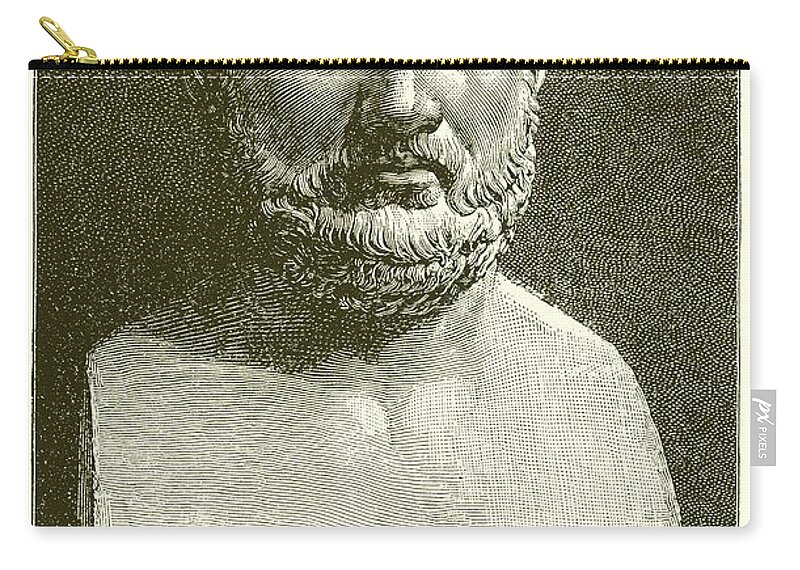 Greek Zip Pouch featuring the drawing Thucydides, Engraving by English School