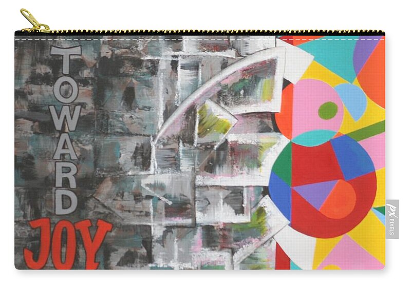 Inspirational Art Zip Pouch featuring the painting Toward Joy by Jean Clarke