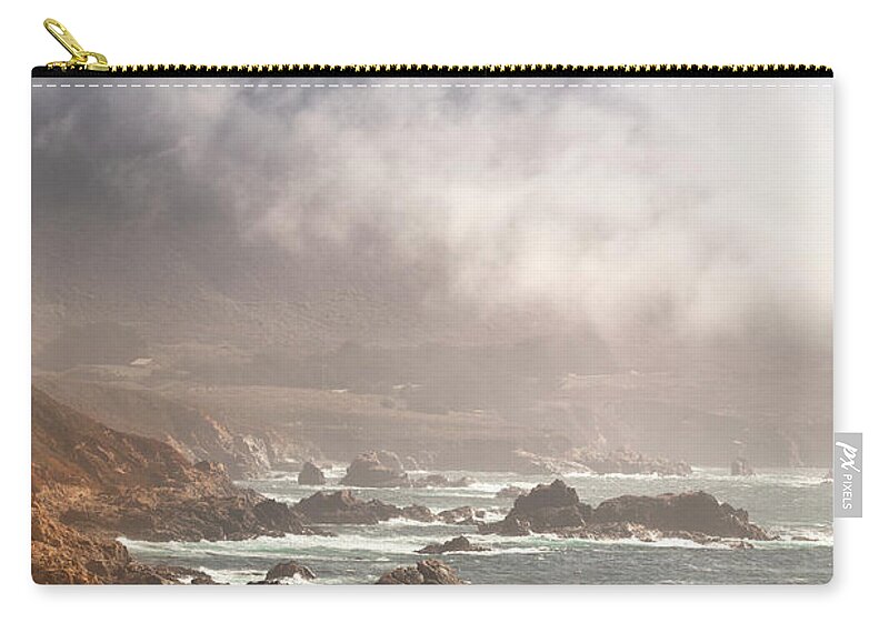 Water's Edge Zip Pouch featuring the photograph Usa, California, Big Sur, Coastline And #1 by Pgiam