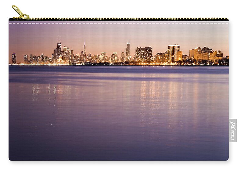 Lake Michigan Zip Pouch featuring the photograph Usa, Illinois, Chicago, City Skyline #1 by Henryk Sadura