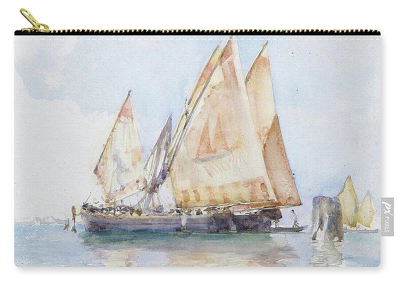 Henry Scott Tuke Carry-all Pouch featuring the painting Venetian Sails by Henry Scott Tuke