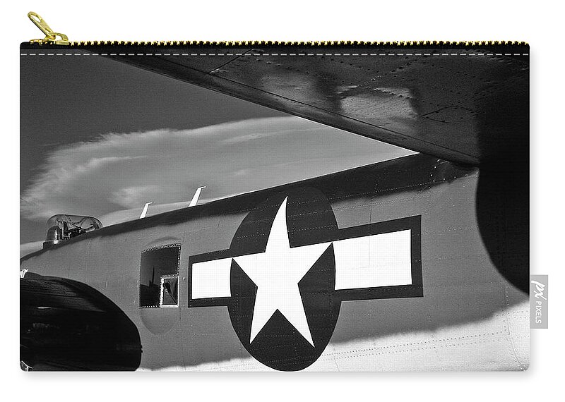 Vintage Airplane Bomber Zip Pouch featuring the photograph Vintage Bomber 2 by Neil Pankler