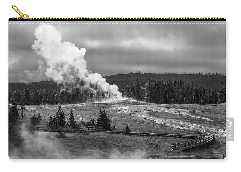 Yellowstone Zip Pouch featuring the photograph Waiting #3 by Catherine Avilez