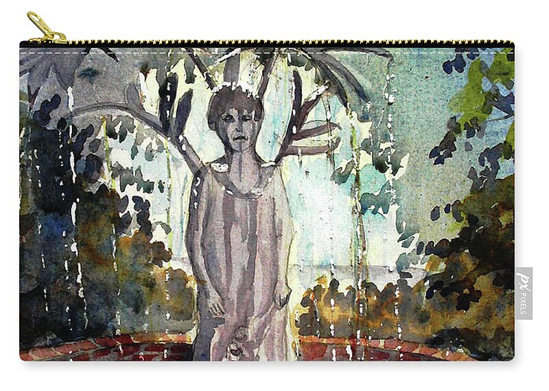 Glenn Marshall Artist Zip Pouch featuring the painting Why Does it always Rain on Me #1 by Glenn Marshall