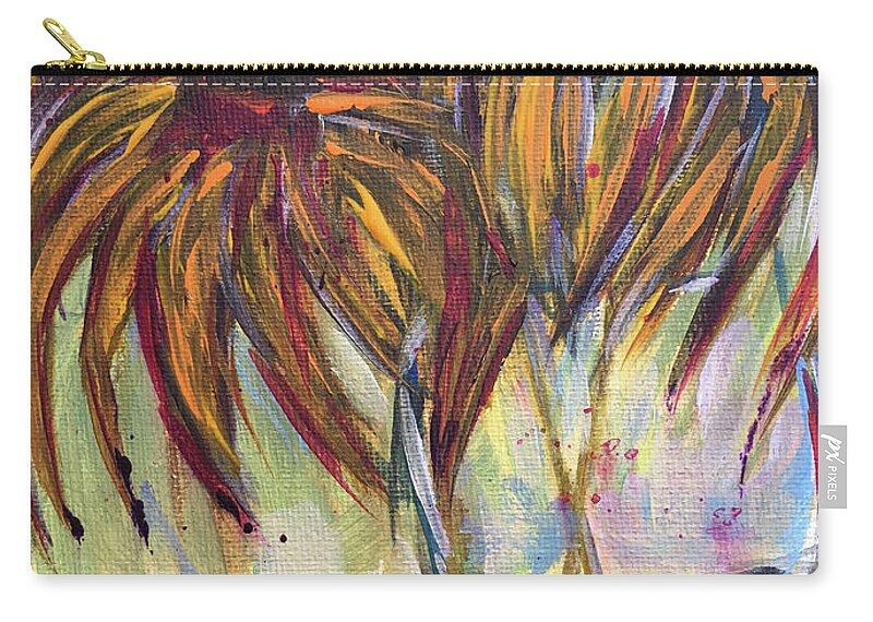 Flowers Zip Pouch featuring the painting Wild Flowers by Roxy Rich