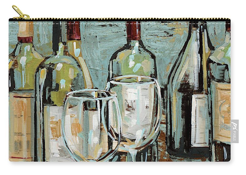 Wine Zip Pouch featuring the painting Wine II #1 by Heather A. French-roussia