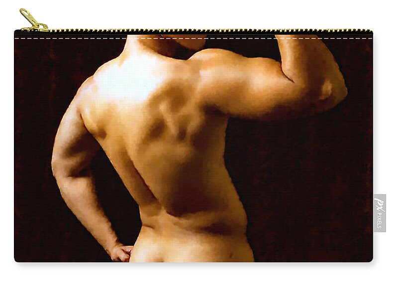 Troy Caperton Zip Pouch featuring the painting Young Herakles #1 by Troy Caperton