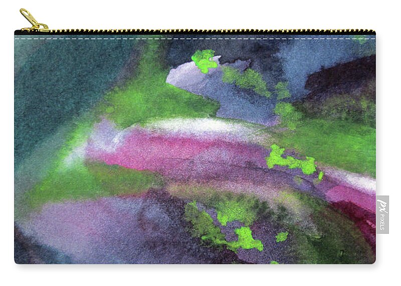 Paintings Zip Pouch featuring the painting 10 Space, the Last Frontier by Kathy Braud