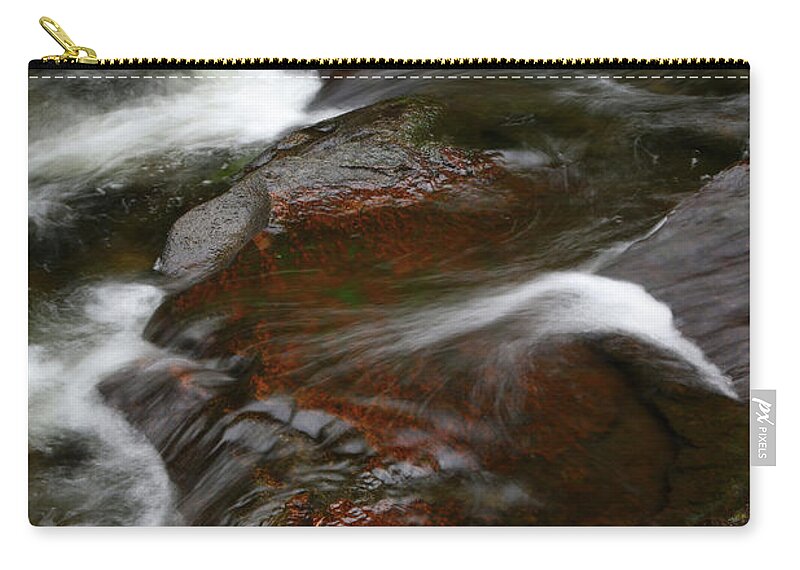 Stream Zip Pouch featuring the photograph Stream and rocks #10 by Les Cunliffe