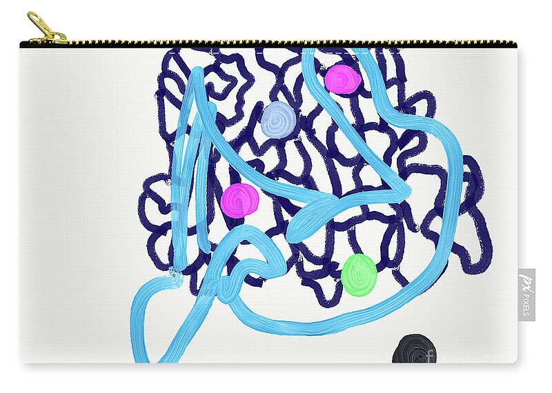 Walter Paul Bebirian Zip Pouch featuring the digital art 12-28-2018b by Walter Paul Bebirian