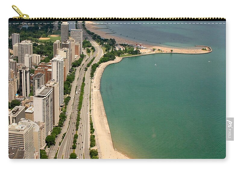 Lakeshore Zip Pouch featuring the photograph Chicago #13 by J.castro