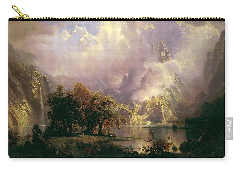 Albert Carry-all Pouch featuring the painting Rocky Mountain Landscape by Albert Bierstadt