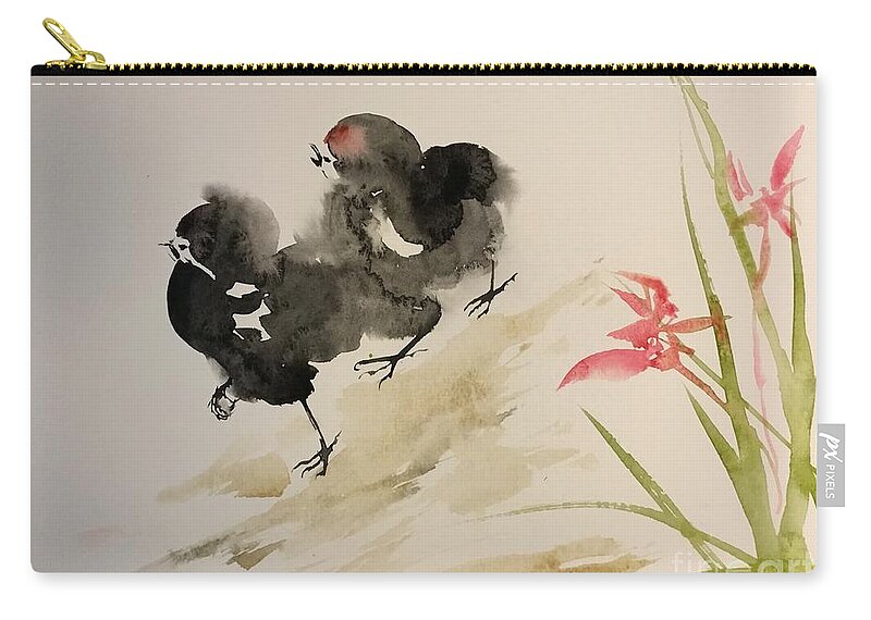 1402019 Zip Pouch featuring the painting 1402019 by Han in Huang wong