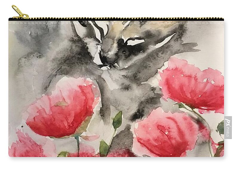 1462019 Zip Pouch featuring the painting 1462019 by Han in Huang wong