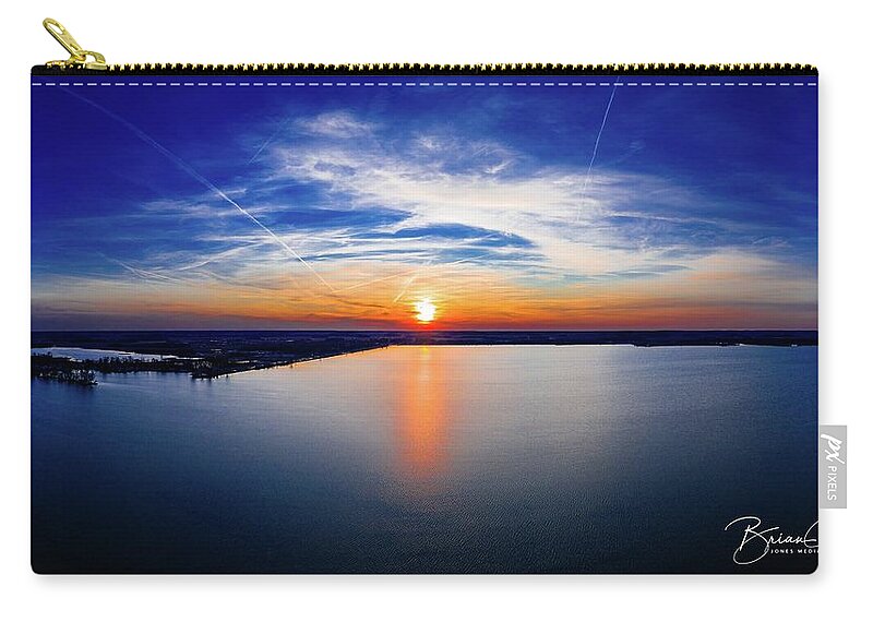  Zip Pouch featuring the photograph Lake Sunset #17 by Brian Jones
