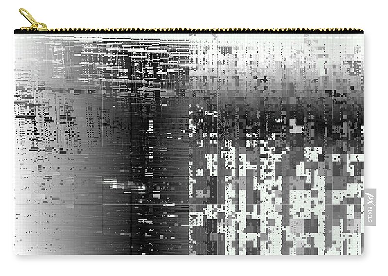 Rithmart Abstract Fade Fading Pixels Noise Clouds Organic Shades Random Computer Digital Shapes Changing Directions Large Pixels Shades Texas Zip Pouch featuring the digital art 18x9.112-#rithmart by Gareth Lewis