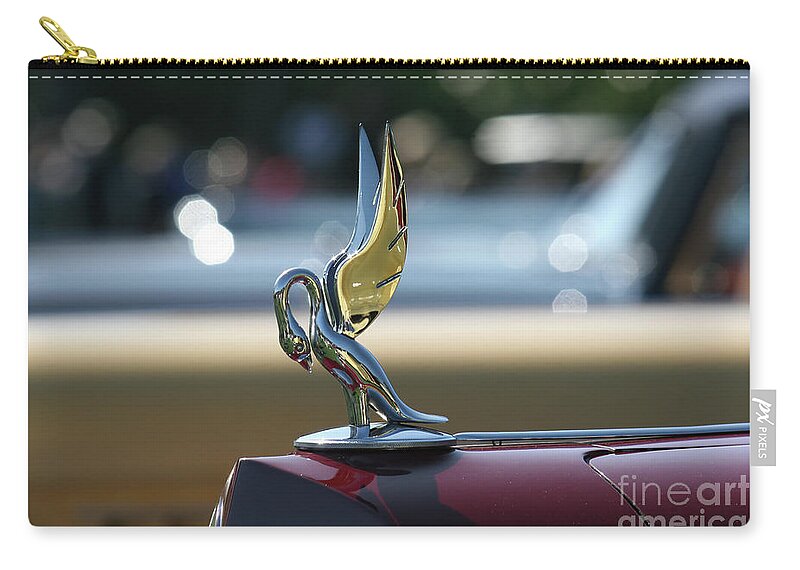 Vintage Zip Pouch featuring the photograph 1937 Packard Cormorant Hood Ornament by Lucie Collins