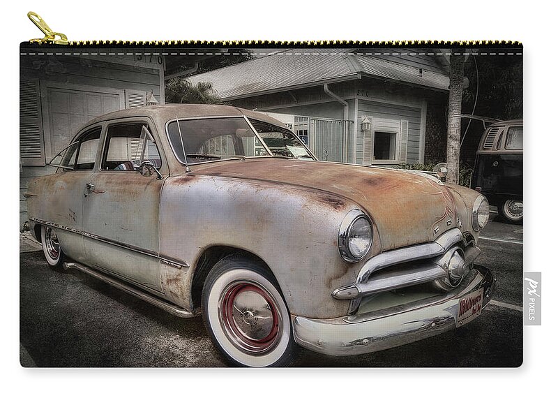 1949 Ford Zip Pouch featuring the photograph 1949 Ford by Arttography LLC