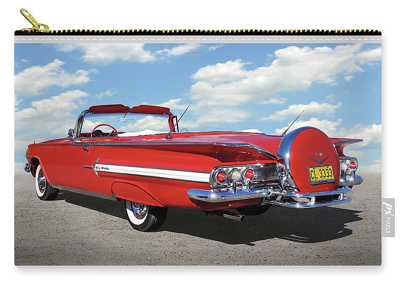 1960 Impala Carry-all Pouch featuring the photograph 1960 Chevy Impala Convertible by Mike McGlothlen
