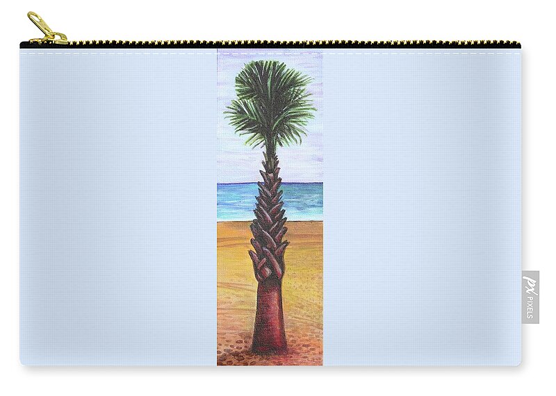 Palm Tree Zip Pouch featuring the painting 1st Street Palm by Kate Fortin