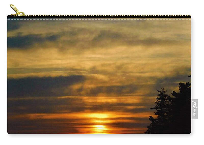 - 1st Sunrise Of Fall Zip Pouch featuring the photograph - 1st Sunrise of Fall by THERESA Nye