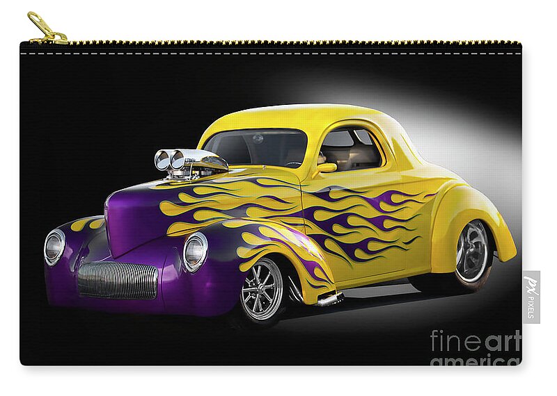 1941 Willys Coupe Zip Pouch featuring the photograph 1941 Willys Coupe 'Pro Street' #2 by Dave Koontz