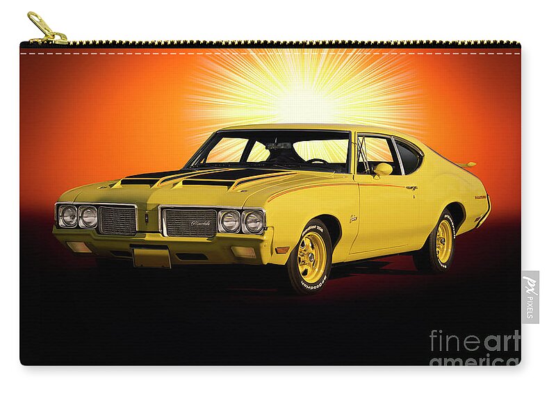 1970 Oldsmobile Cudlass Zip Pouch featuring the photograph 1970 Oldsmobile Cutlass Rally 350 #2 by Dave Koontz