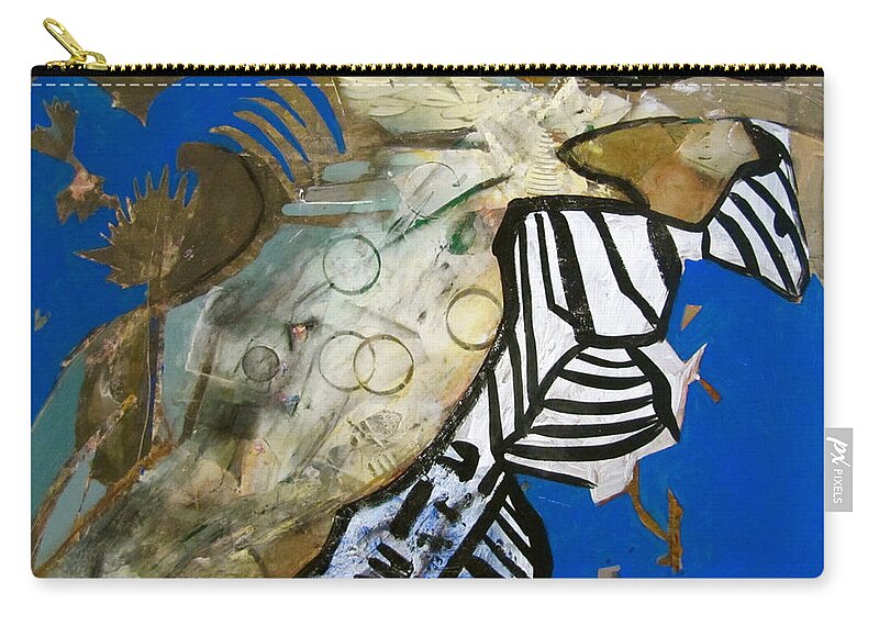 Abstract Zip Pouch featuring the painting African Song #2 by Carole Johnson